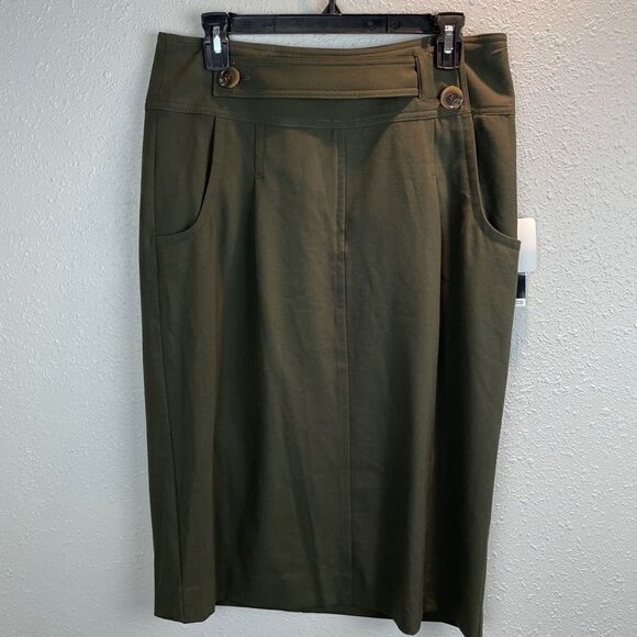 NWT Kasper Dark Green Sportswear Skirt Size 8 - Picture 1 of 8